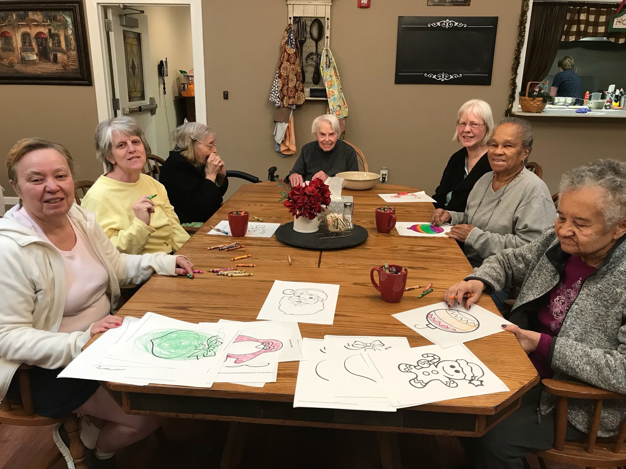 Residents gathered for arts and crafts